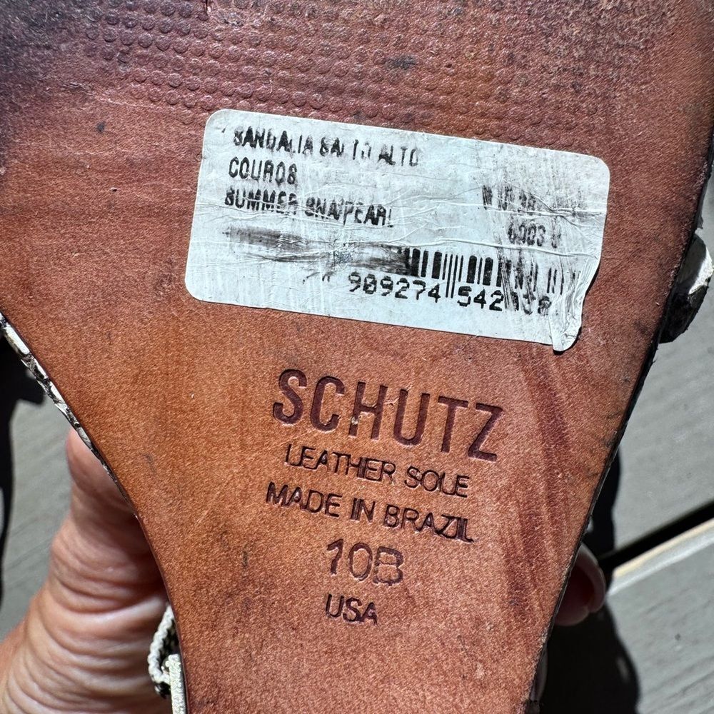 Schutz Python Snakeskin Wedge Sandals Size 10 | Exotic Luxe Statement Heels - Picture 3 of 7